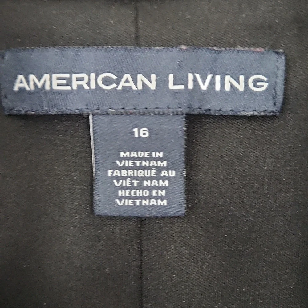 American Living Black Ruched Asymmetrical "Tuxedo" Dress Sz. 16 - Picture 5 of 10